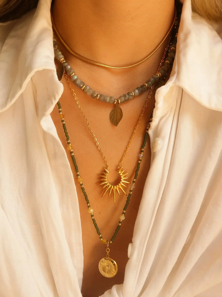 Blackwoodjewelry "Highperene" Moonstone Natural Crystal Titanium Steel Original Handmade Necklace Buddha&Energy