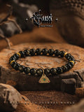 [Rights] Small Gold Obsidian Bracelet