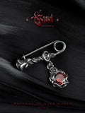 Fengshui Crystal jewelry[Blood Color] Dark Rose Suit Brooch