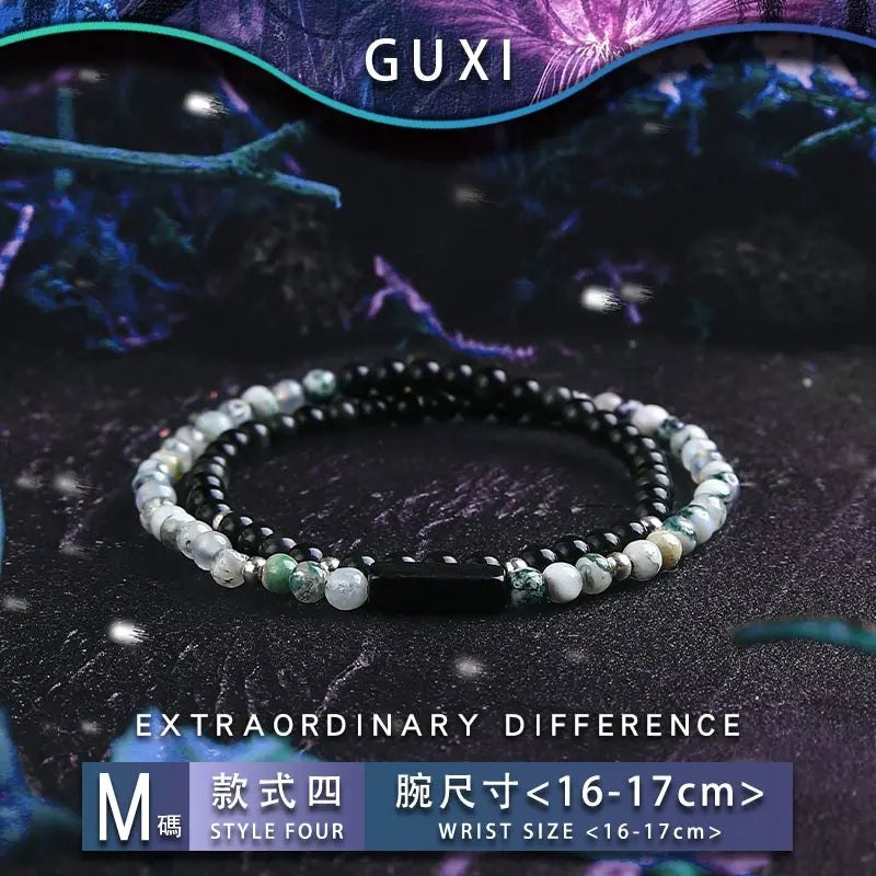 Guxi [Landscape] Special-Interest Design Obsidian Bracelet Men's High Sense Original Multi-Circle Small Bead Bracelet Ornament Buddha&Energy