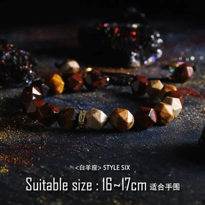 [Constellation] Original Bracelet Men's High Sense Twelve Constellation Couple's Agate Bead Bracelets Buddha&Energy