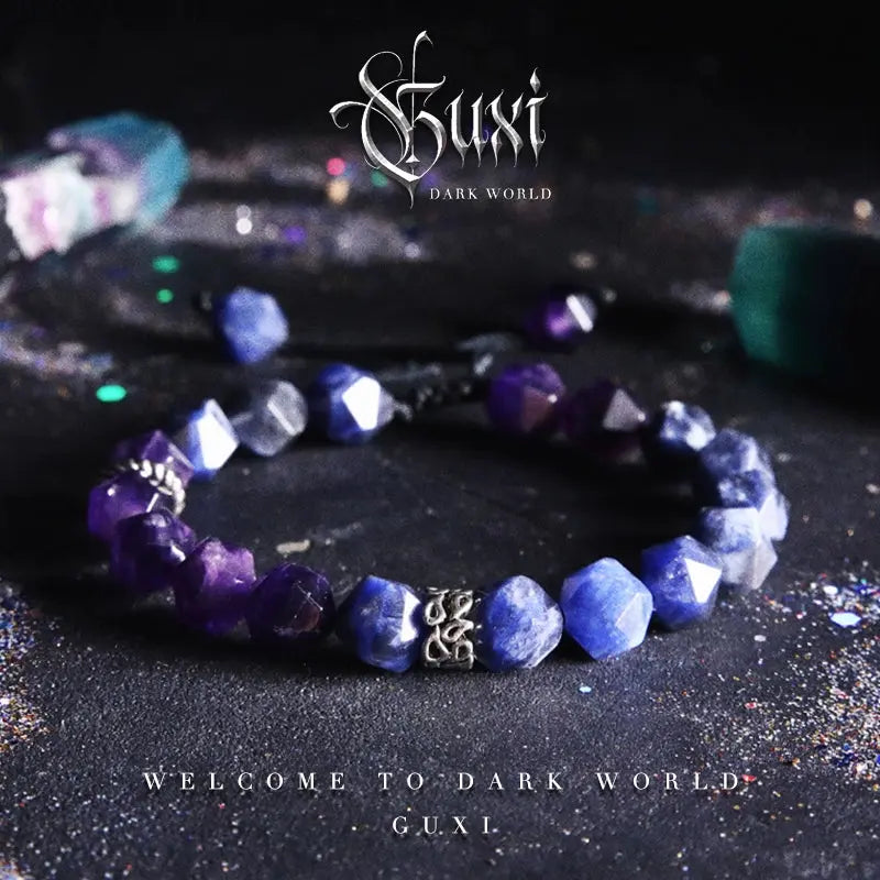 GUI [Paradox] Dark Style Amethyst Bracelet Boys Niche Retro Bead Bracelets Birthday Gift Personality Buddha&Energy