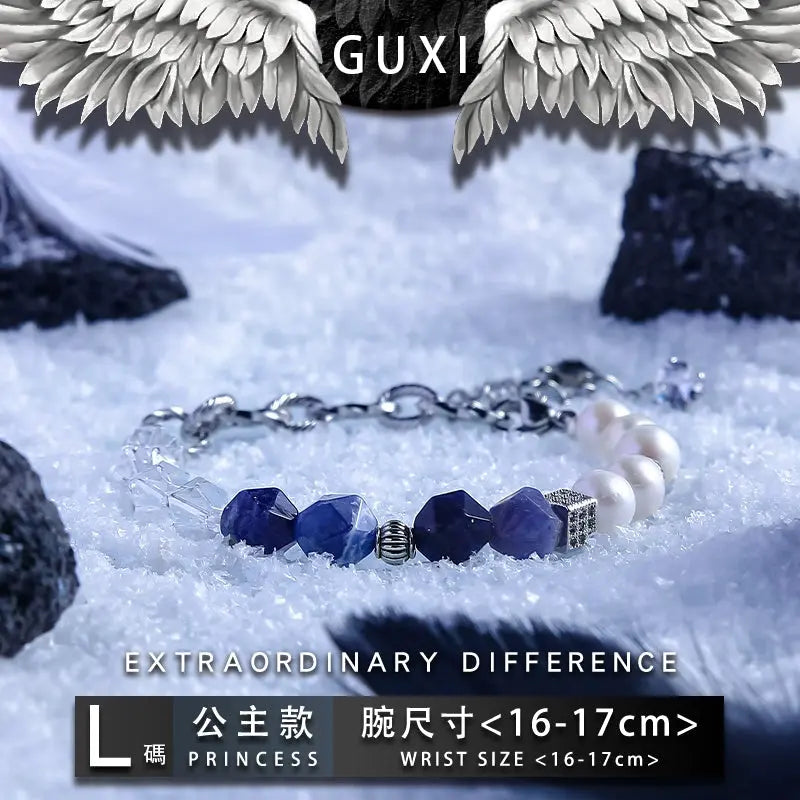 GUI [Elixir] Niche Couple Bracelet, a Pair of Crystal Bracelets for Boys Girlfriend Gift High Sense Buddha&Energy