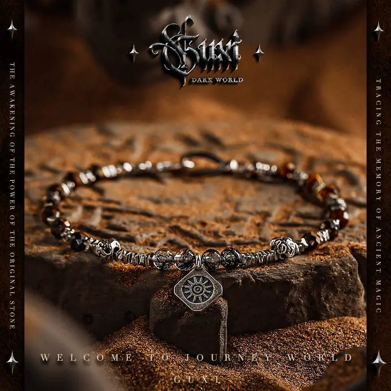 Guxi [Glory] Niche Tiger-Eye Bracelet Men's Retro Black Hair Crystal BBuddha&EnergyBuddha&EnergyGuxi [Glory] Niche Tiger-Eye Bracelet Men'