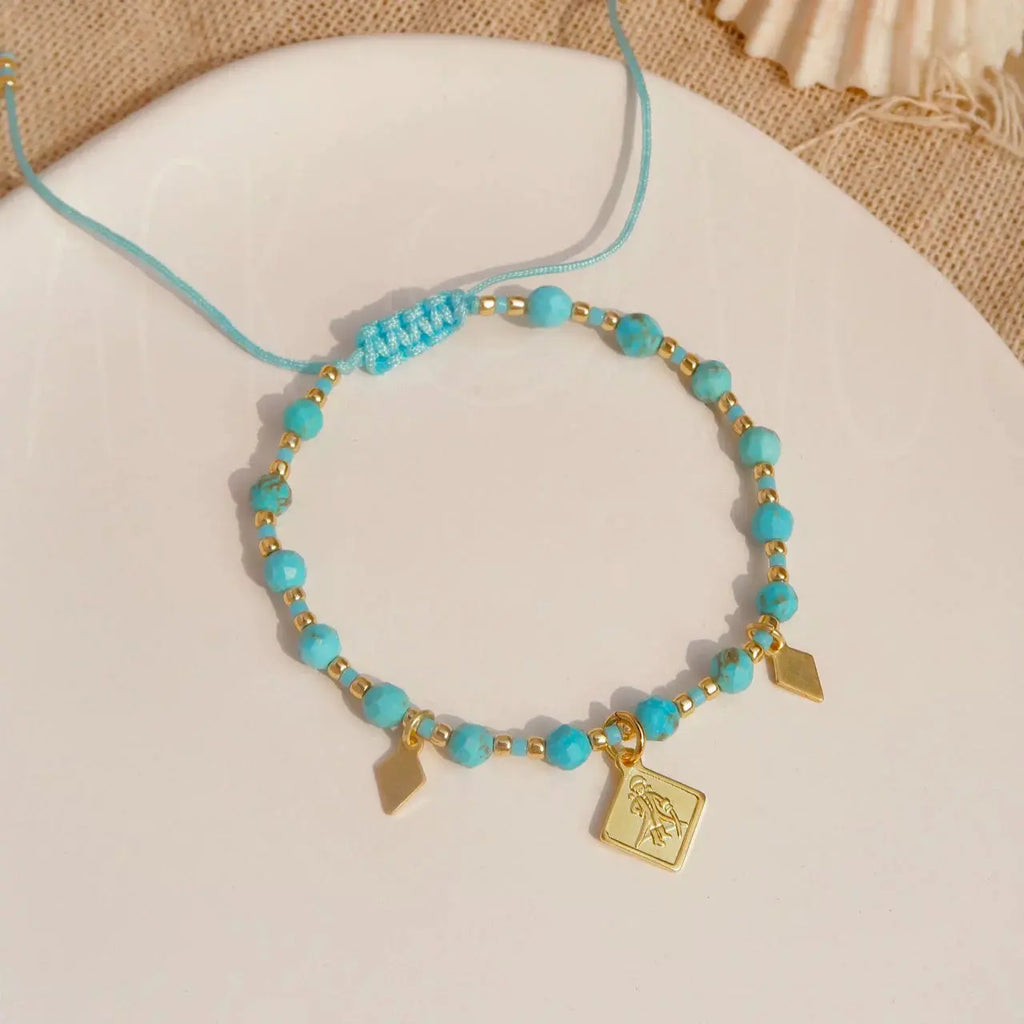 Original Bracelet | Gypsy Gypsy Natural Turquoise Shareholder Bead Brass Pendant Buddha&Energy