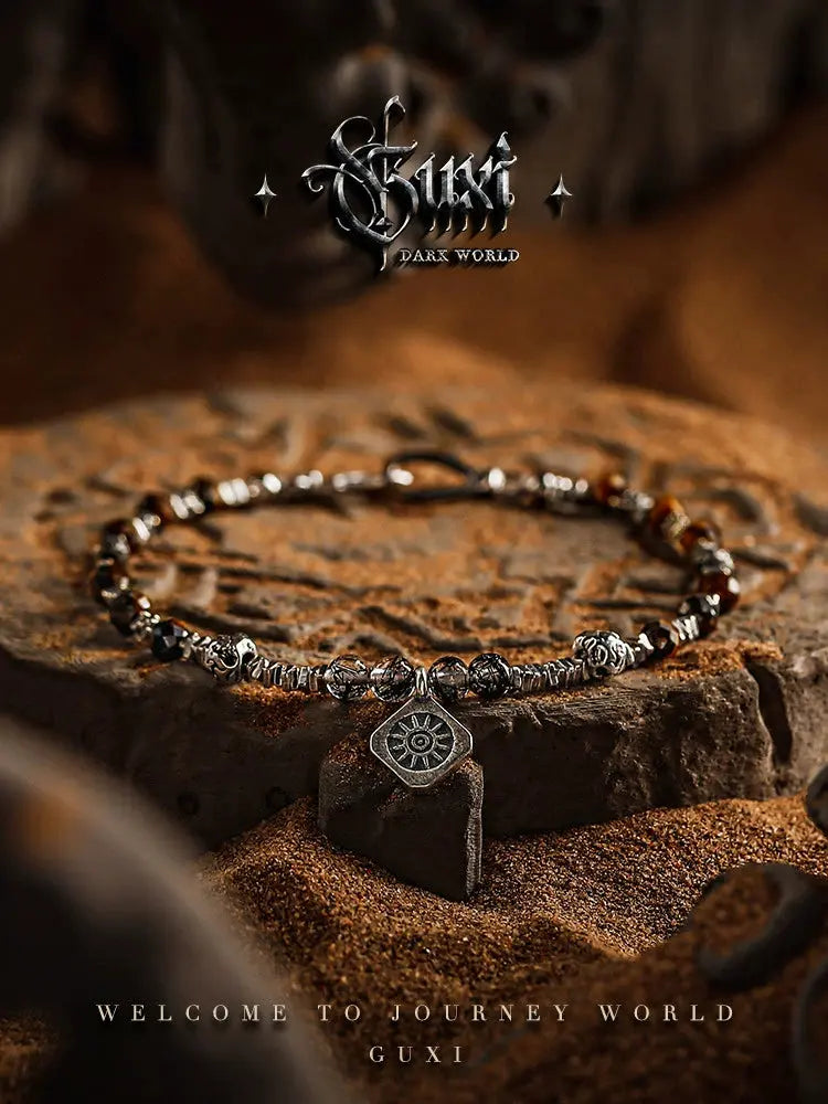 Guxi [Glory] Niche Tiger-Eye Bracelet Men's Retro Black Hair Crystal BBuddha&EnergyBuddha&EnergyGuxi [Glory] Niche Tiger-Eye Bracelet Men'