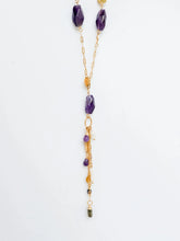 Load image into Gallery viewer, Black Wood | Labradorite Amethyst Long Sweater Custom Beaded Necklace Series Buddha&amp;Energy