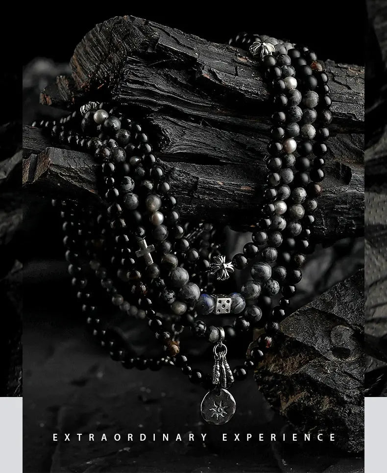 Fengshui Crystal Jewelry[The Wings of Rean] Special-Interest Design ObFengshui Crystal Jewelry[The Wings of Rean] Special-Interest Design Obsidian Beaded Necklace Men's High-Grade Simple Agate Sweater Chain
Chain material: natural crysBuddha&EnergyBuddha&EnergyFengshui Crystal Jewelry[