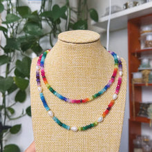 Load image into Gallery viewer, Black Wood New | Rainbow Necklace Colorful Gradient Custom Beaded Necklace Buddha&amp;Energy