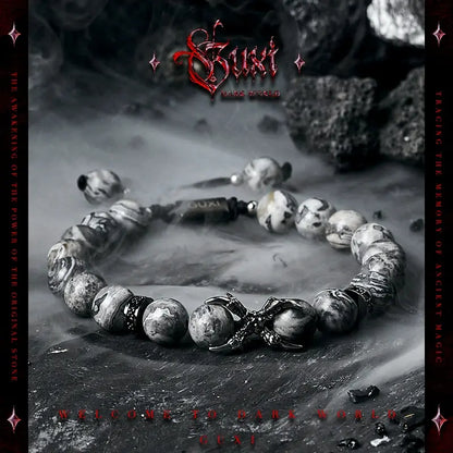 Guxi [Dragon Claw] Vintage Obsidian Bracelet Men's High Sense Bead Bracelets Niche for Boyfriend Birthday Gift Buddha&Energy