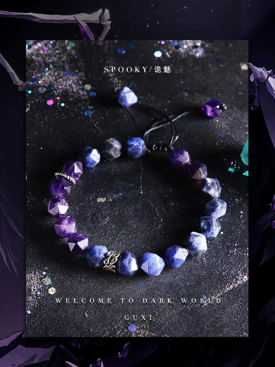 GUI [Paradox] Dark Style Amethyst Bracelet Boys Niche Retro Bead Bracelets Birthday Gift Personality Buddha&Energy