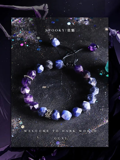 GUI [Paradox] Dark Style Amethyst Bracelet Boys Niche Retro Bead Bracelets Birthday Gift Personality Buddha&Energy