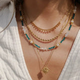 Opal | Natural Crystal | Titanium Steel Gold-Plated Original Combination Necklace