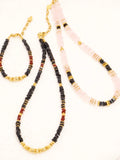 Black Wood | Royal Home Obsidian Water Beaded Necklace Powder Garnet Custom