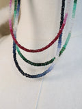 Natural Gradient Sapphire | Ruby | Emerald Custom Beaded Necklace