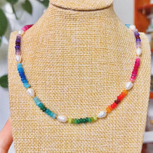 Load image into Gallery viewer, Black Wood New | Rainbow Necklace Colorful Gradient Custom Beaded Necklace Buddha&amp;Energy