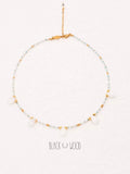 Amazonian with Moonstone Beaded Necklace Gold Plated Custom Titanium Steel