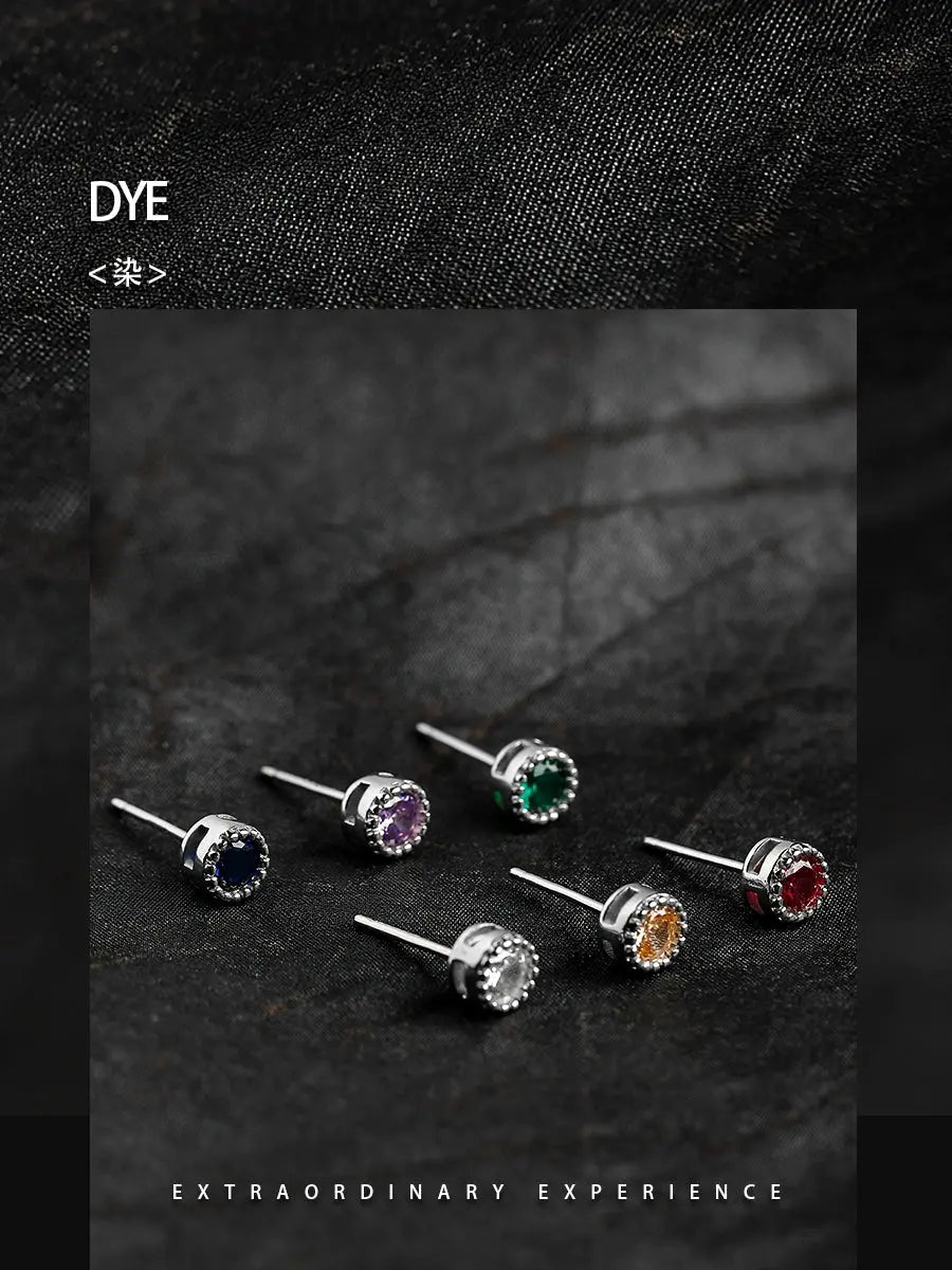 GUI [Dyed] Colorful Zircon 925 Silver Stud Earrings Men's Single High-Brand: GUIStyle: Original designNovelty: FreshItem No.: GE220915Metal Material: 925 silverIn stock or not: spot goodsMaterial: SilverStore name: Buddha &amp; energy Buddha&EnergyBuddha&EnergyGUI [Dyed] Colorful Zircon 925 Silver Stud Earrings Men'