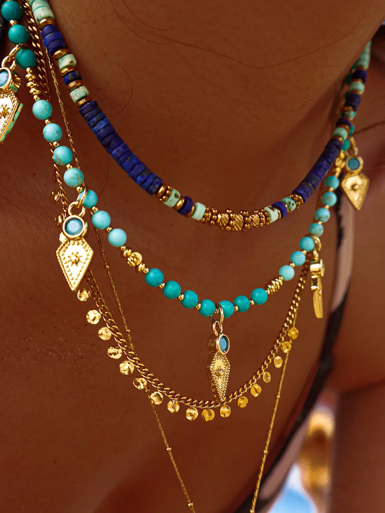 Black Wood | Gypsy Lapis Turquoise Custom Beaded Necklace Buddha&Energy