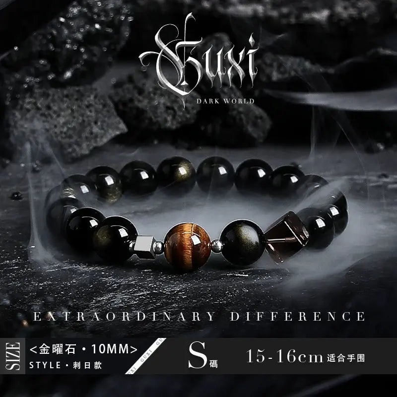 GUI [Bracelet] Golden Obsidian Couple Bracelet Men's High-Grade Retro Buddha&EnergyBuddha&EnergyGUI [Bracelet] Golden Obsidian Couple Bracelet Men'