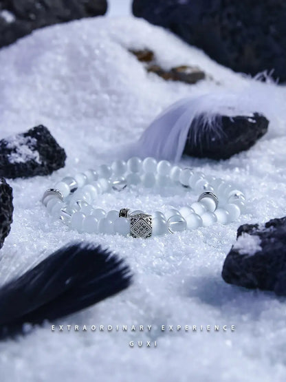 Guxi [Summer Love Angel] Opal Couple Bracelet Pair Bead Bracelets Men for Boyfriend Birthday Gift Buddha&Energy