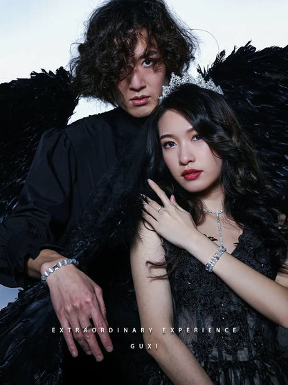 Guxi [Summer Love Angel] Opal Couple Bracelet Pair Bead Bracelets Men for Boyfriend Birthday Gift Buddha&Energy