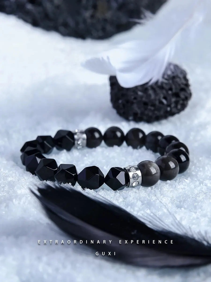 Fengshui Crystal Jewelry[Shoulian] Obsidian Couple Bracelet a Pair of Fengshui Crystal Jewelry[Shoulian] Silver Obsidian Couple Bracelet a Pair of Bead Bracelets Men's Birthday Gifts for Boys and Girls
Style: Original designNovelty: FrBuddha&EnergyBuddha&EnergyFengshui Crystal Jewelry[Shoulian] Obsidian Couple Bracelet