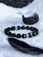 Load image into Gallery viewer, Fengshui Crystal Jewelry[Shoulian] Obsidian Couple Bracelet a Pair of Fengshui Crystal Jewelry[Shoulian] Silver Obsidian Couple Bracelet a Pair of Bead Bracelets Men&#39;s Birthday Gifts for Boys and Girls
Style: Original designNovelty: FrBuddha&amp;EnergyBuddha&amp;EnergyFengshui Crystal Jewelry[Shoulian] Obsidian Couple Bracelet