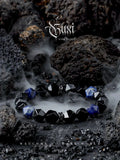 [Long yuan] Bracelet Trendy Boys Black Agate Bead Bracelets Original Design Niche Accessories Advanced Sense