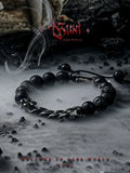 [Indira] Retro Black Agate Bracelet Boys Advanced Sense Volcanic Rock Bead Bracelets Niche Accessories