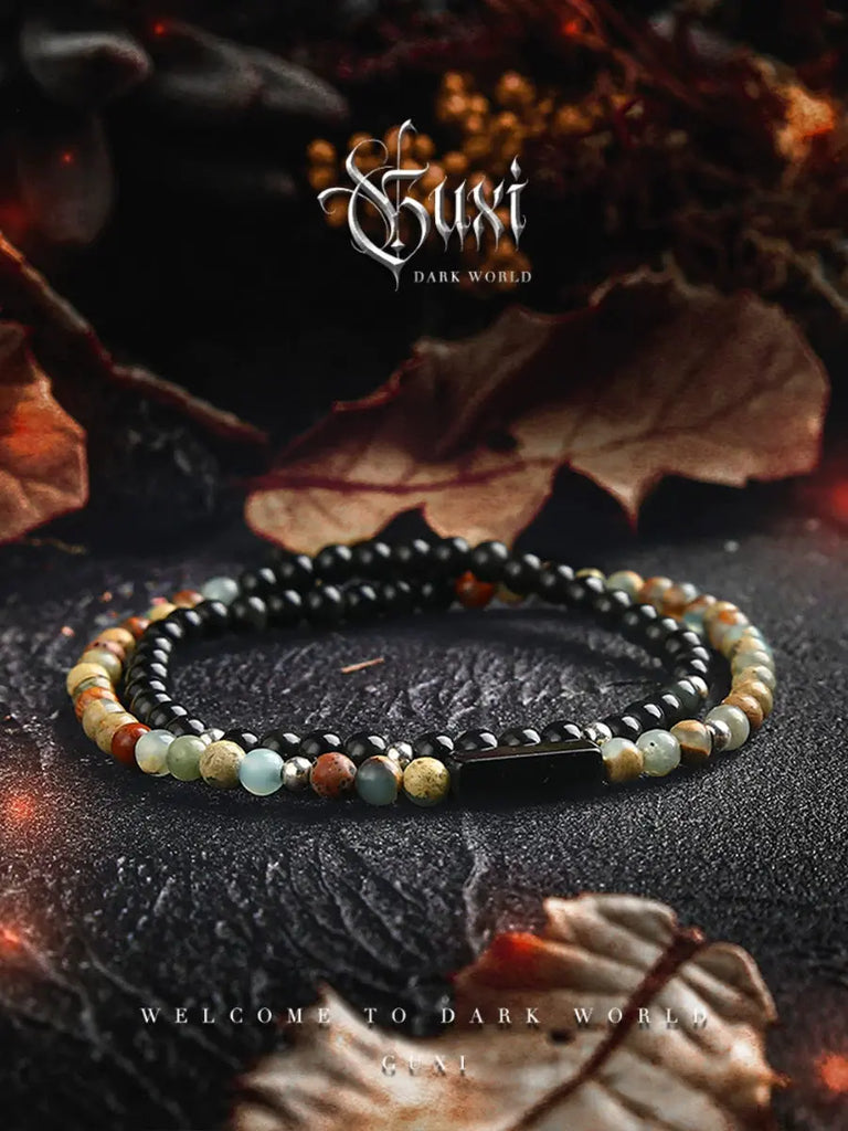 Guxi [Landscape] Special-Interest Design Obsidian Bracelet Men's High Sense Original Multi-Circle Small Bead Bracelet Ornament Buddha&Energy