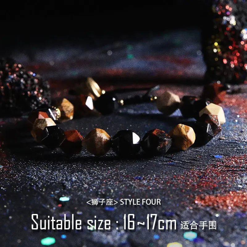 [Constellation] Original Bracelet Men's High Sense Twelve Constellation Couple's Agate Bead Bracelets Buddha&Energy