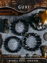 Load image into Gallery viewer, GUI [Eye of God] Gold and Silver Obsidian Bracelet Men&#39;s High Sense Retro Couple Bead Bracelet Birthday Gift Buddha&amp;Energy