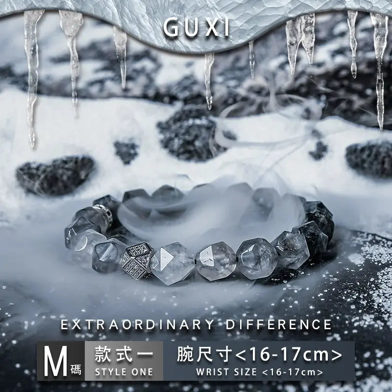 GUI [No Place] Original High Sense Bracelet Boys Niche Crystal Beads Bracelet Ornament Simple Buddha&Energy