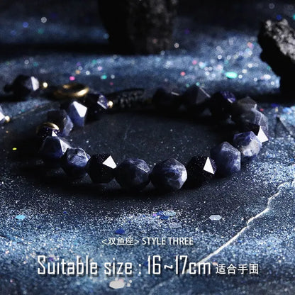 [Constellation] Original Bracelet Men's High Sense Twelve Constellation Couple's Agate Bead Bracelets Buddha&Energy