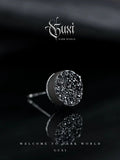 Fengshui Crystal Jewelry[Mirror] Bug round 925 Silver Stud Earrings Men's High Sense Single Ear-Caring Super Flash Earrings Female Personality