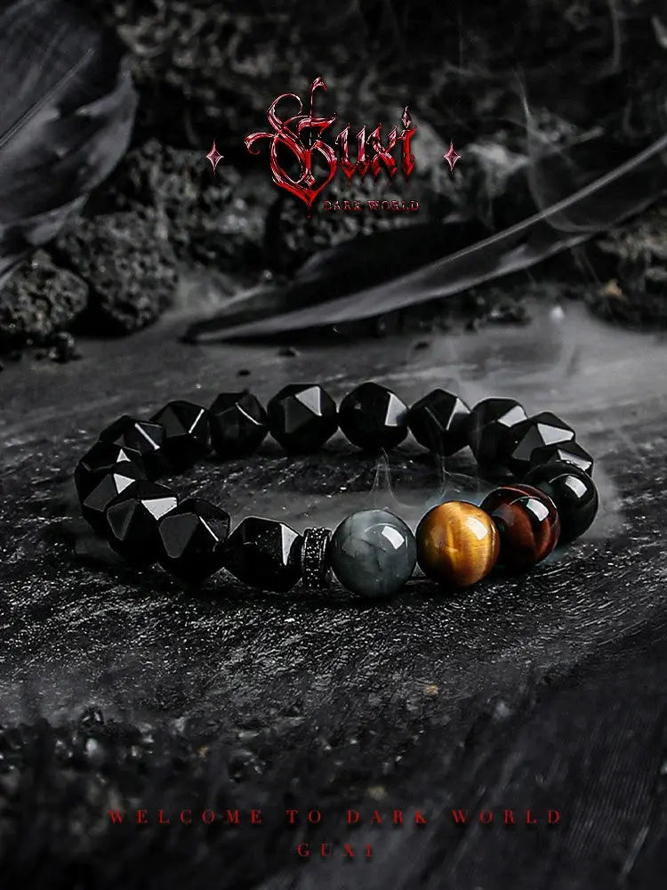 [Time] Obsidian Bracelet Men's High-Grade Niche Beads Couple Bracelet for Boyfriend Birthday Gift Buddha&Energy