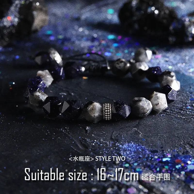 [Constellation] Original Bracelet Men's High Sense Twelve Constellation Couple's Agate Bead Bracelets Buddha&Energy