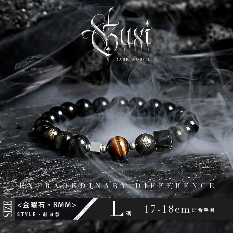 GUI [Bracelet] Golden Obsidian Couple Bracelet Men's High-Grade Retro Buddha&EnergyBuddha&EnergyGUI [Bracelet] Golden Obsidian Couple Bracelet Men'