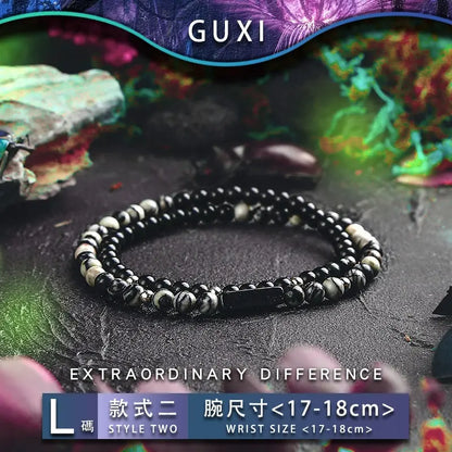 Guxi [Landscape] Special-Interest Design Obsidian Bracelet Men's High Sense Original Multi-Circle Small Bead Bracelet Ornament Buddha&Energy