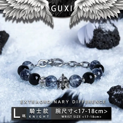 GUI [Knight Princess] Niche Couple Bracelet High Sense Crystal Beads Bracelet for Boys Girlfriend Gift Buddha&Energy