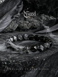 Guxi [Night Knight] Boys Bracelet Tide Gold Obsidian Bead Bracelets Original Niche Ornament High Sense