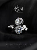 Fengshui Crystal jewelry [Lao] D Color Moissanite Diamond 925 Silver Stud Earrings