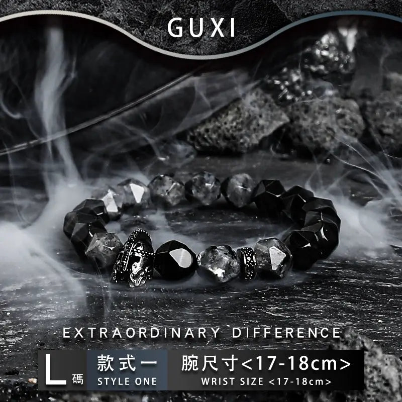 Guxi [Night Knight] Boys Bracelet Tide Gold Obsidian Bead Bracelets Original Niche Ornament High Sense Buddha&Energy