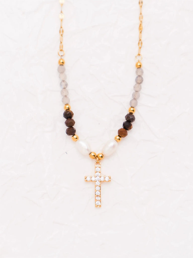 Black Wood Autumn Prayer | Maillard Gray Moonlight Tigereye Mixed Material Beaded Necklace Buddha&Energy