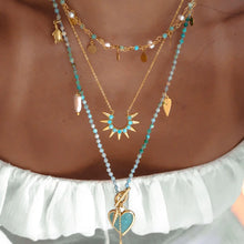 Load image into Gallery viewer, Back Wood | Blue Sun Original Crystal Ore Design Custom Beaded Necklace Buddha&amp;Energy