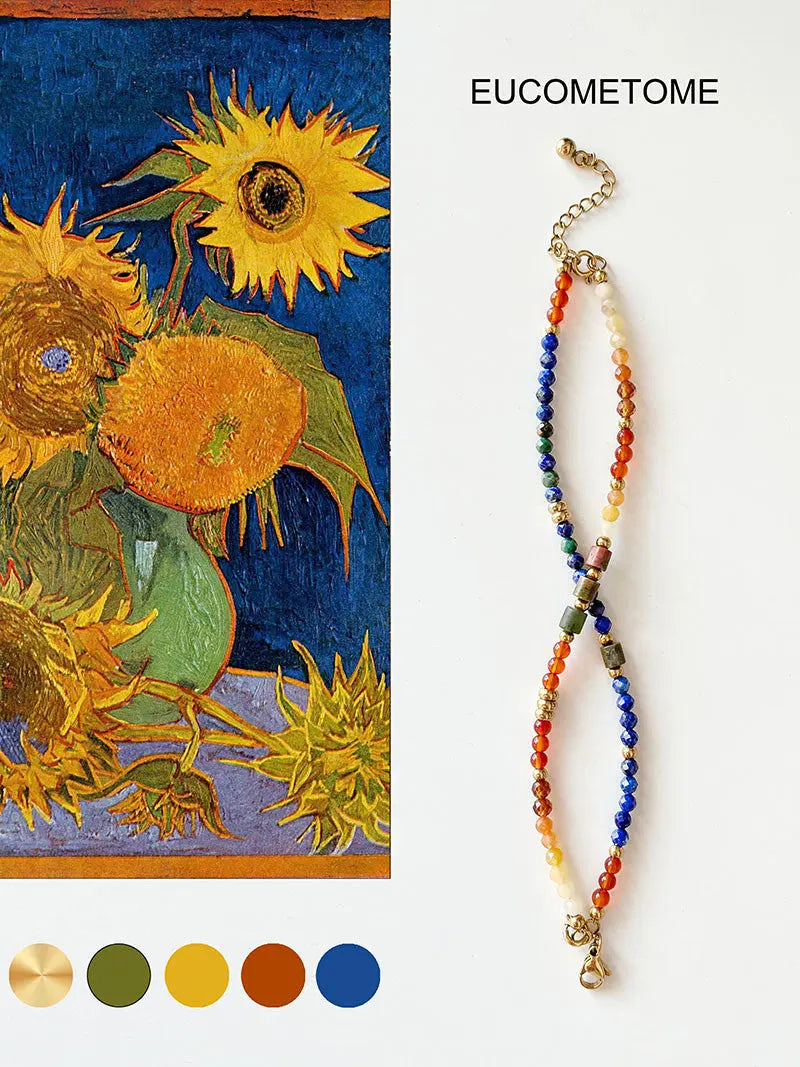 【Original】Van Gogh《Sunflower》｜Natural Stone Double-Layer Detachable Triple-Wear Bracelet https://www.xiaohongshu.com/goods-detail/6564251e52ae0b0001ab21b8