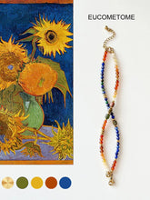 Load image into Gallery viewer, 【Original】Van Gogh《Sunflower》｜Natural Stone Double-Layer Detachable Triple-Wear Bracelet https://www.xiaohongshu.com/goods-detail/6564251e52ae0b0001ab21b8