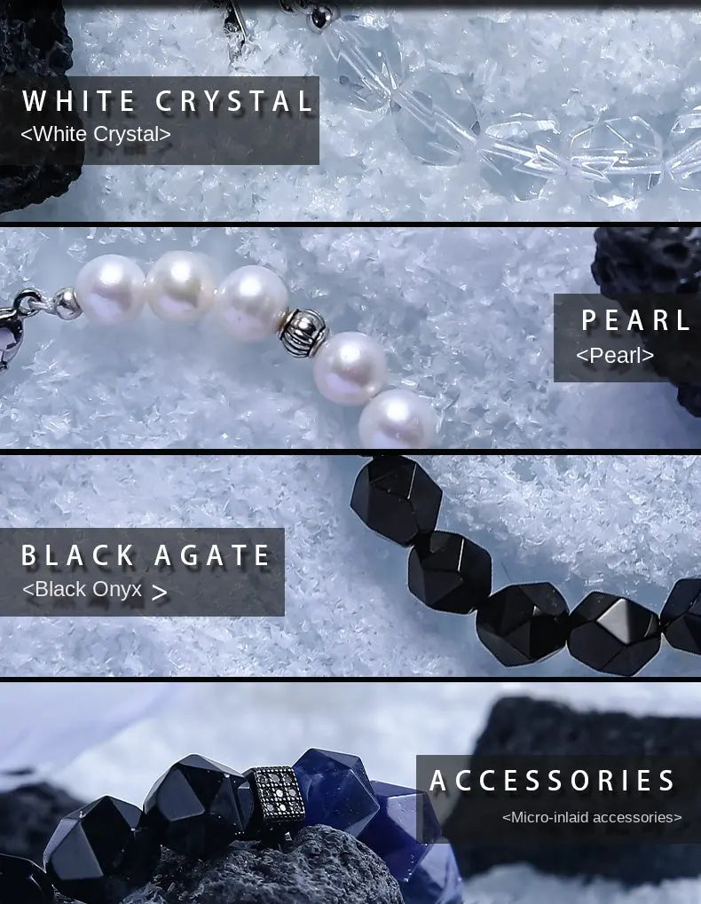 GUI [Elixir] Niche Couple Bracelet, a Pair of Crystal Bracelets for Boys Girlfriend Gift High Sense Buddha&Energy