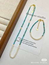 Load image into Gallery viewer, Blossom studio·S925Sterling Silver Turquoise Pearl Necklace｜Customized｜40+5 · 925Sterling Silver Turquoise Pendant Necklace https://www.xiaohongshu.com/goods-detail/6588fe3a1105ca00010b4c70